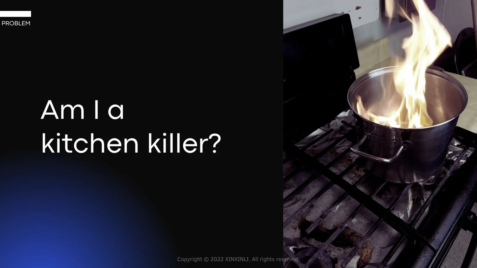 A pan with flames rising above it accompanies a question about confidence in the kitchen.