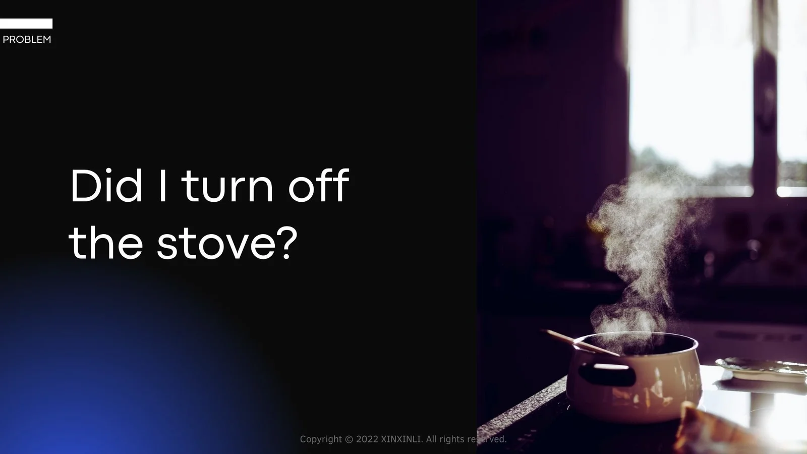 A steaming pot beside the question: Did I turn off the stove?