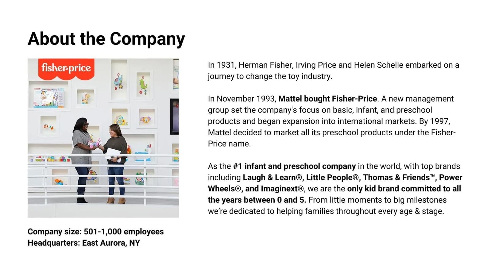 Original background board with Fisher-Price brand information and images.